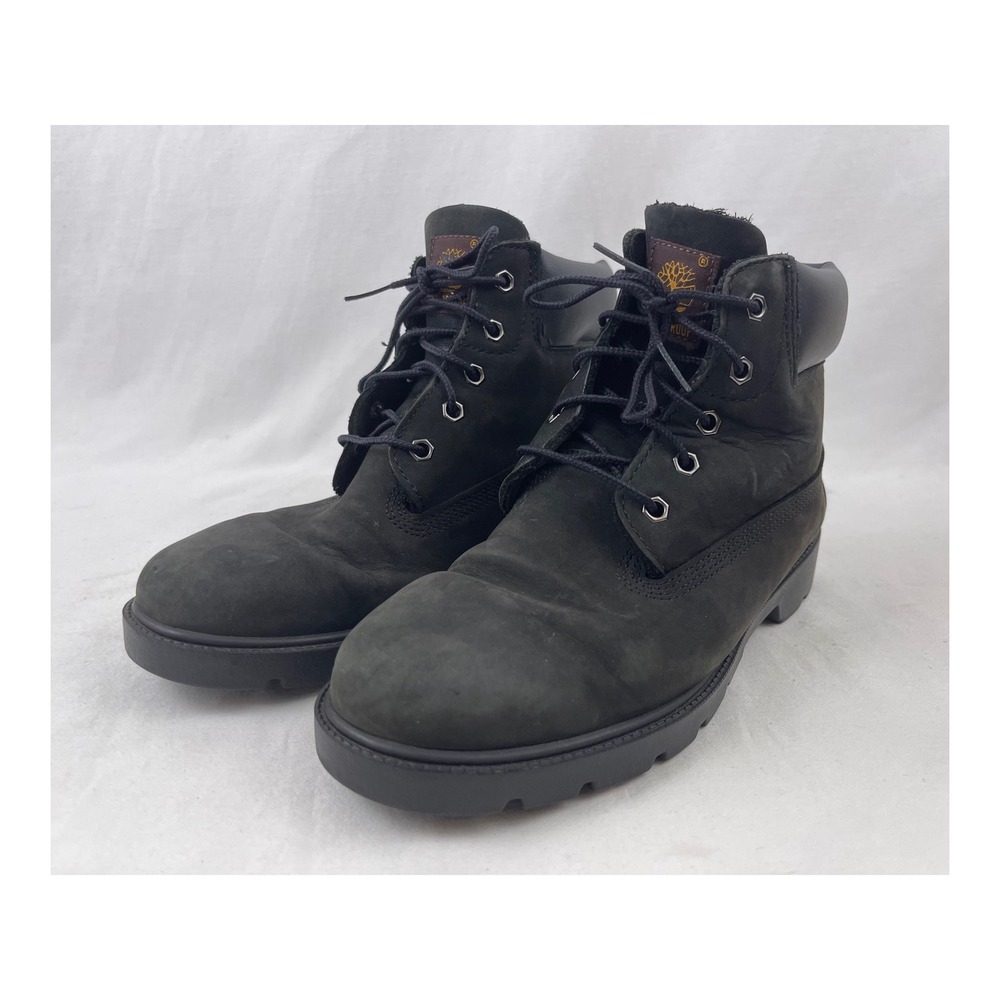 Timberland Premium 6-Inch Boys 5‎ Black Waterproof Nubuck Leather Boots